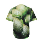 Green Avocado Print Men's Baseball Jersey