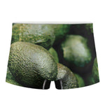 Green Avocado Print Men's Boxer Briefs