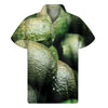 Green Avocado Print Men's Short Sleeve Shirt