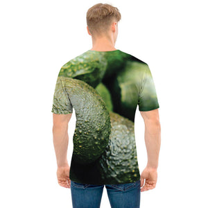 Green Avocado Print Men's T-Shirt