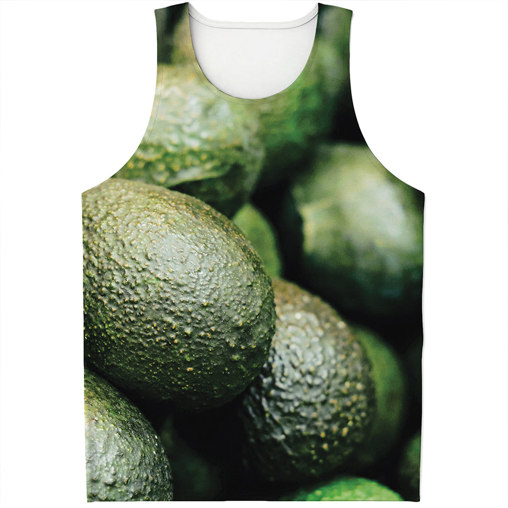 Green Avocado Print Men's Tank Top