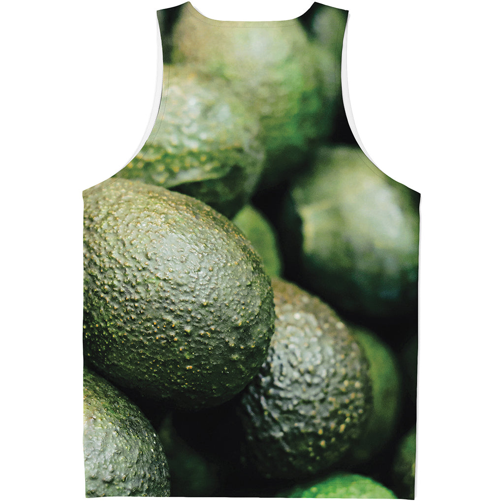 Green Avocado Print Men's Tank Top