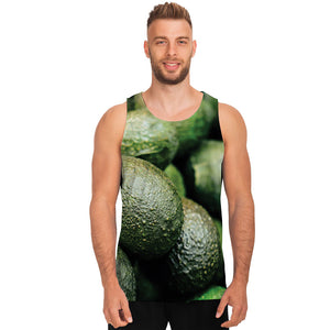 Green Avocado Print Men's Tank Top