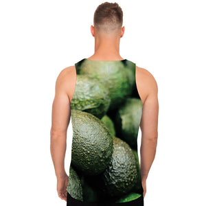 Green Avocado Print Men's Tank Top