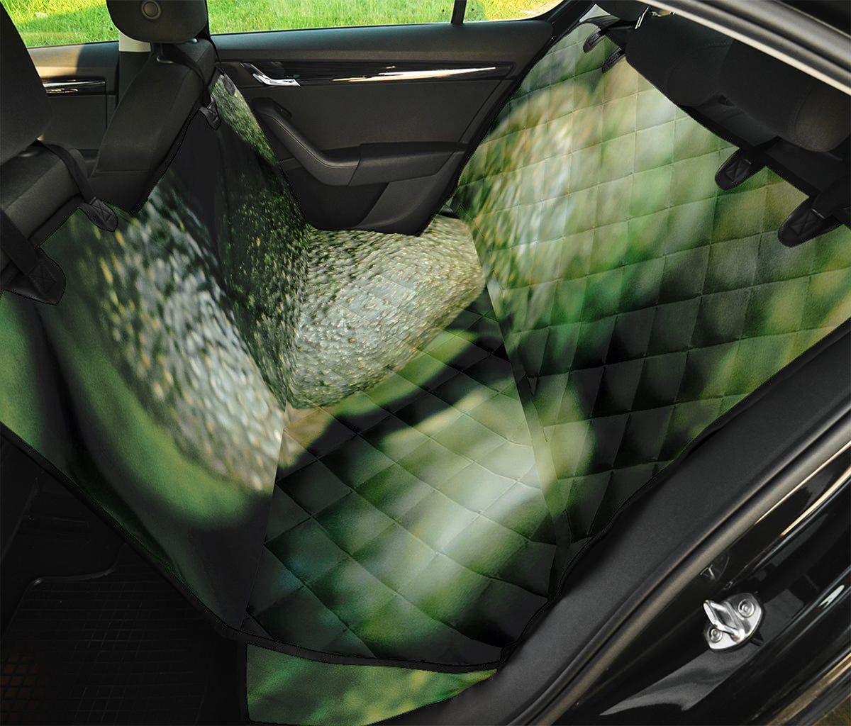 Green Avocado Print Pet Car Back Seat Cover