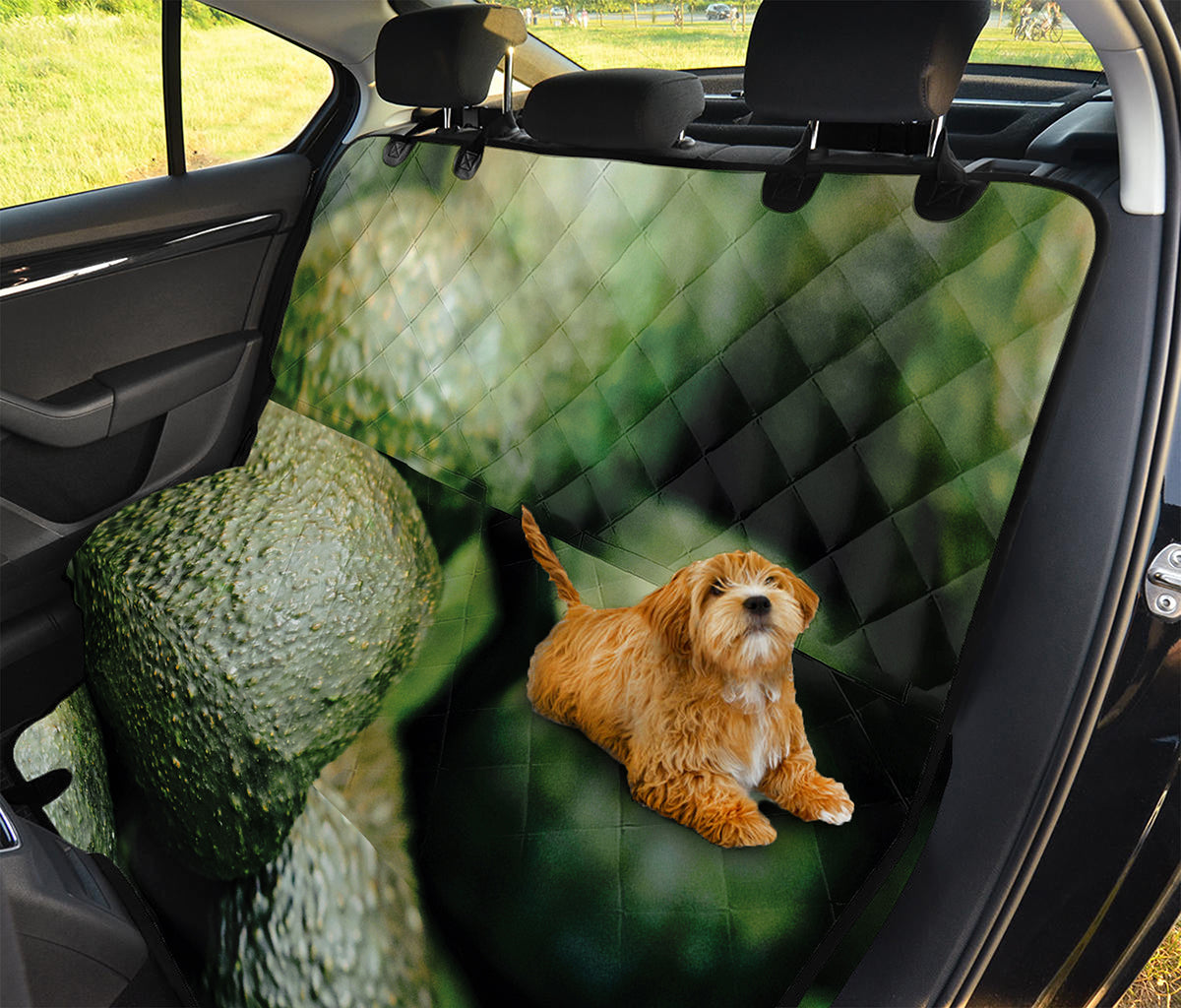 Green Avocado Print Pet Car Back Seat Cover