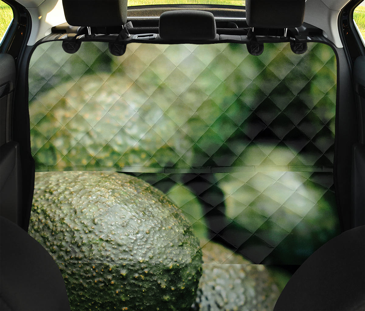 Green Avocado Print Pet Car Back Seat Cover