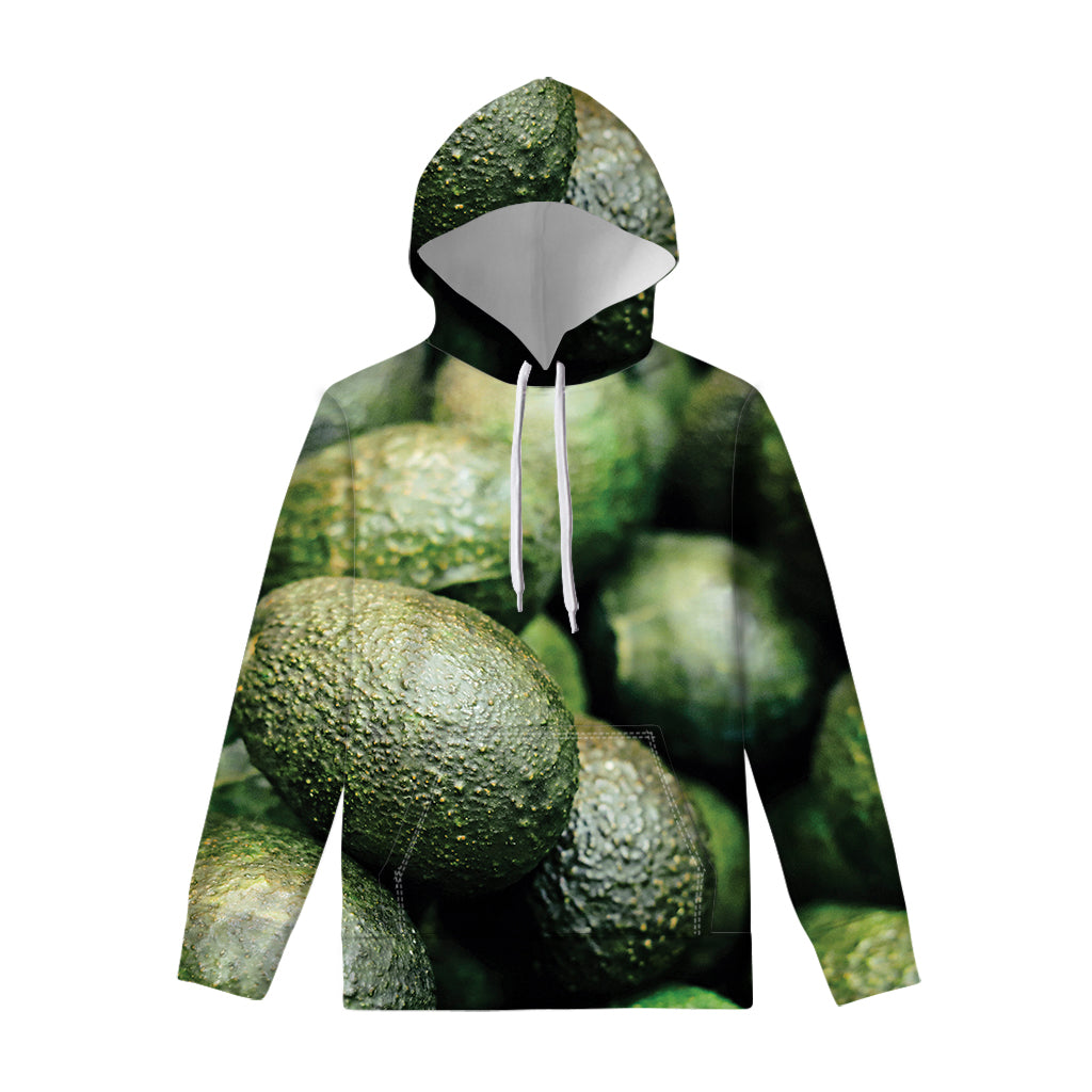 Green Avocado Print Pullover Hoodie