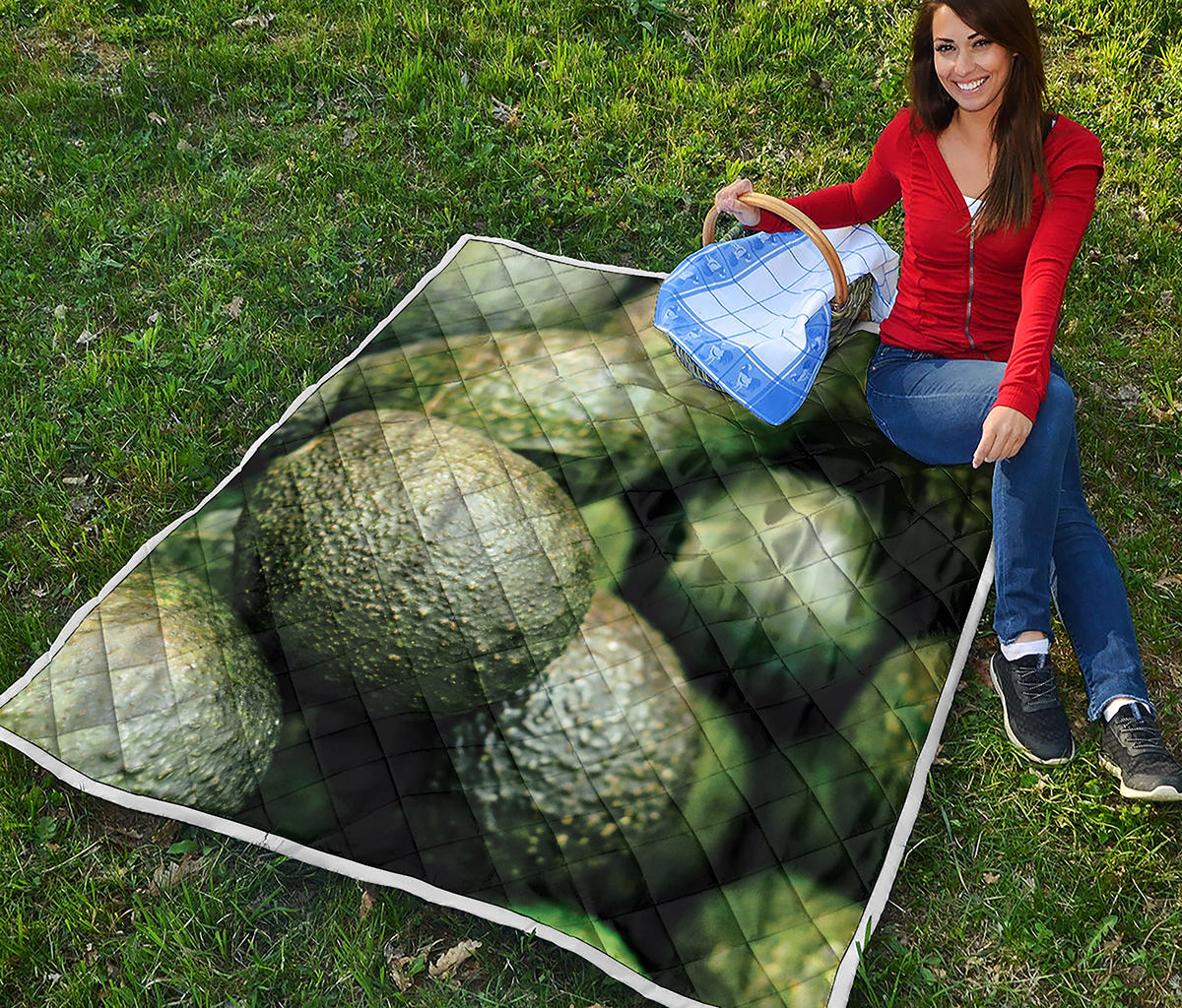 Green Avocado Print Quilt