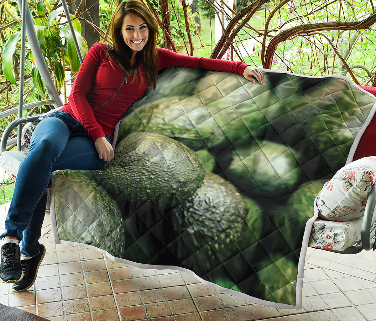 Green Avocado Print Quilt