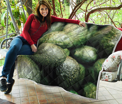 Green Avocado Print Quilt