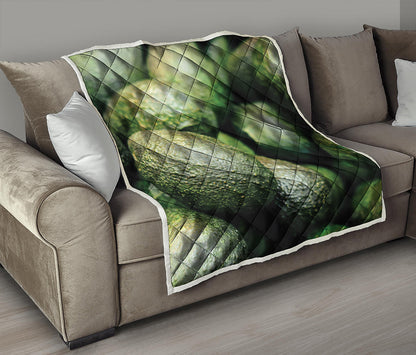 Green Avocado Print Quilt