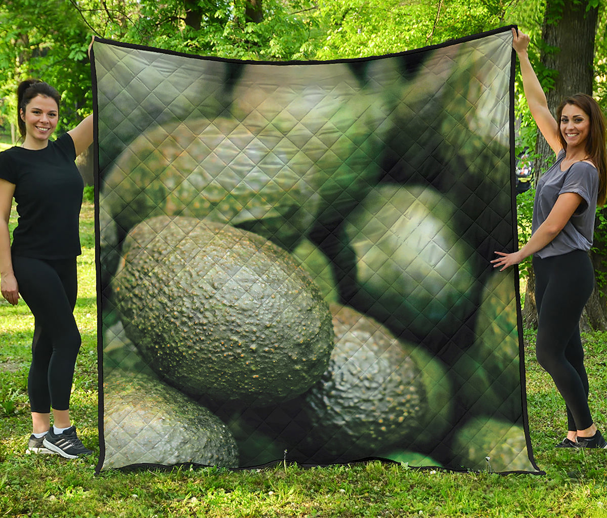 Green Avocado Print Quilt