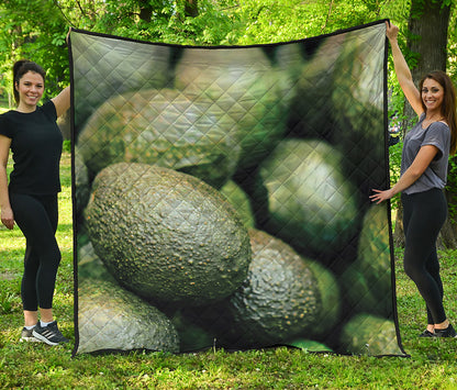 Green Avocado Print Quilt