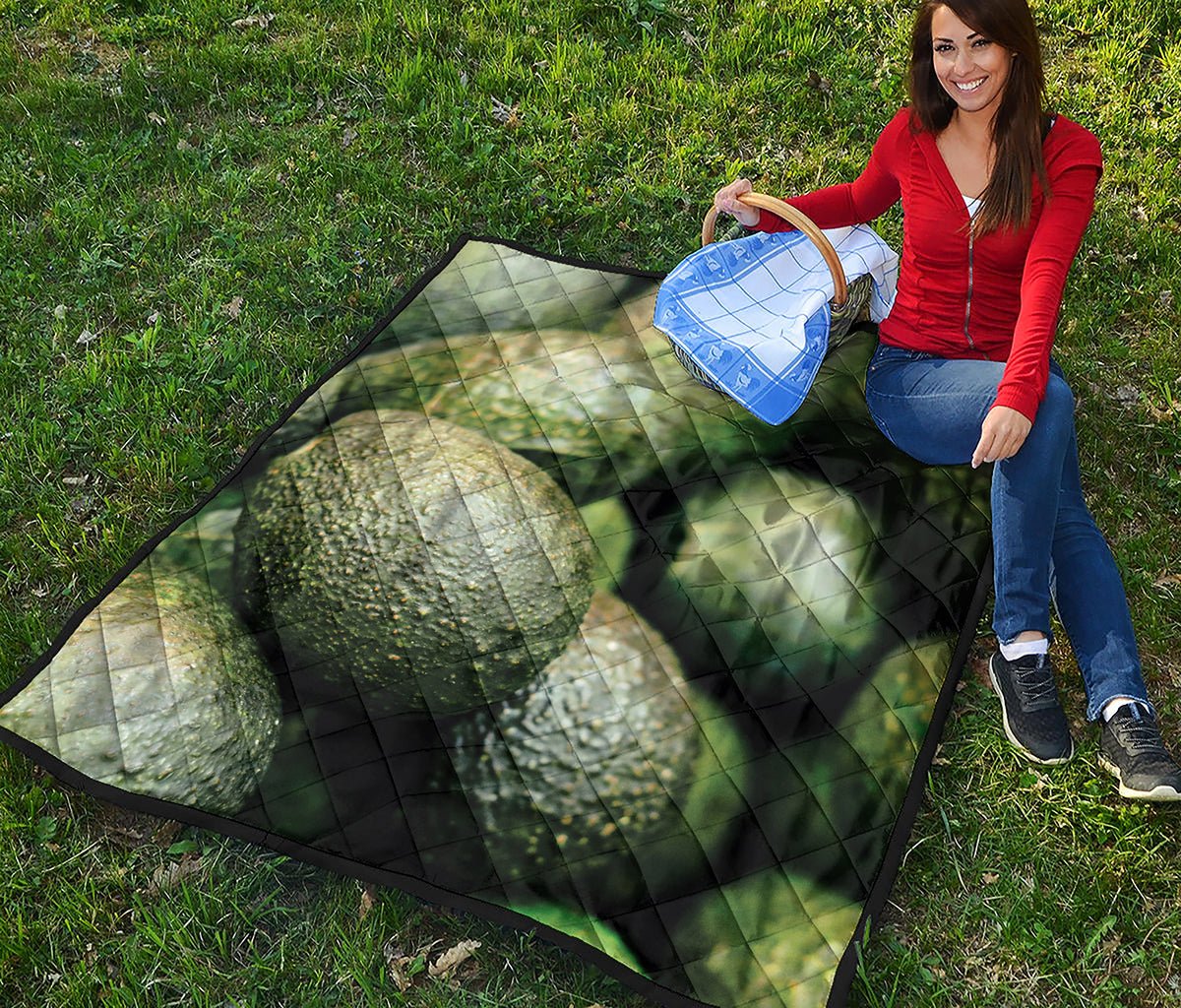Green Avocado Print Quilt