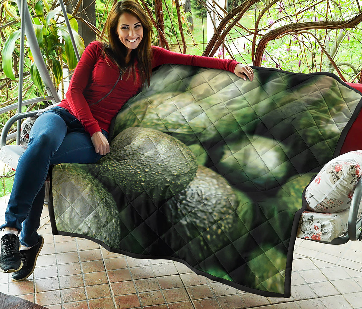 Green Avocado Print Quilt