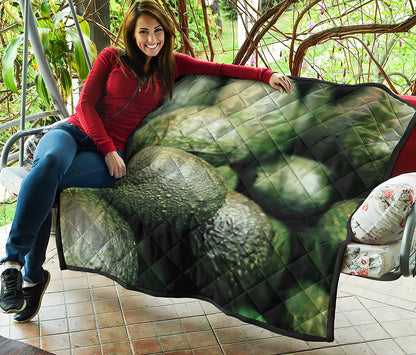 Green Avocado Print Quilt
