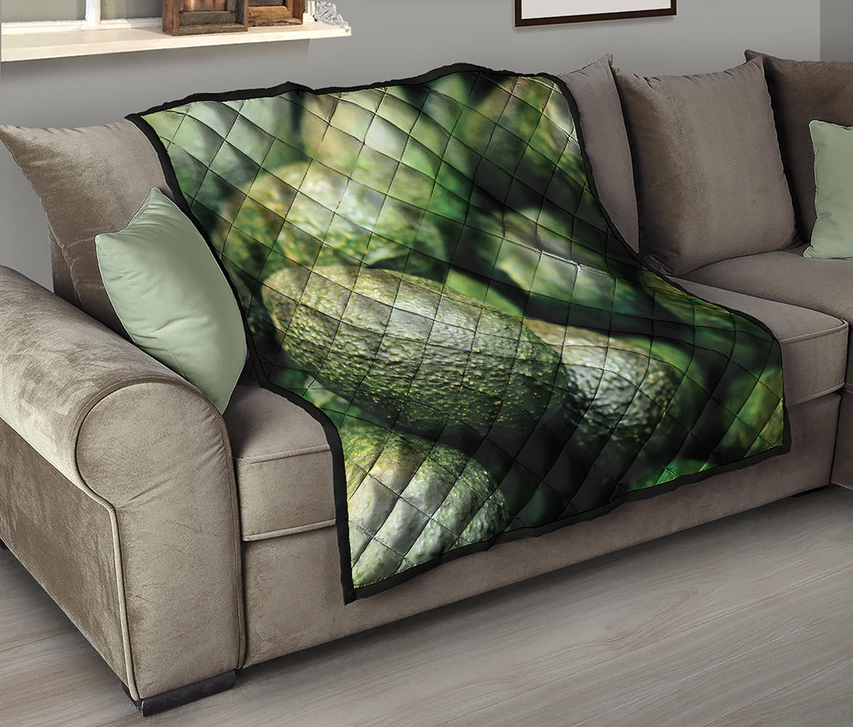 Green Avocado Print Quilt