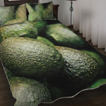 Green Avocado Print Quilt Bed Set