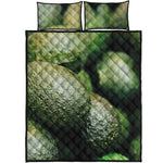 Green Avocado Print Quilt Bed Set