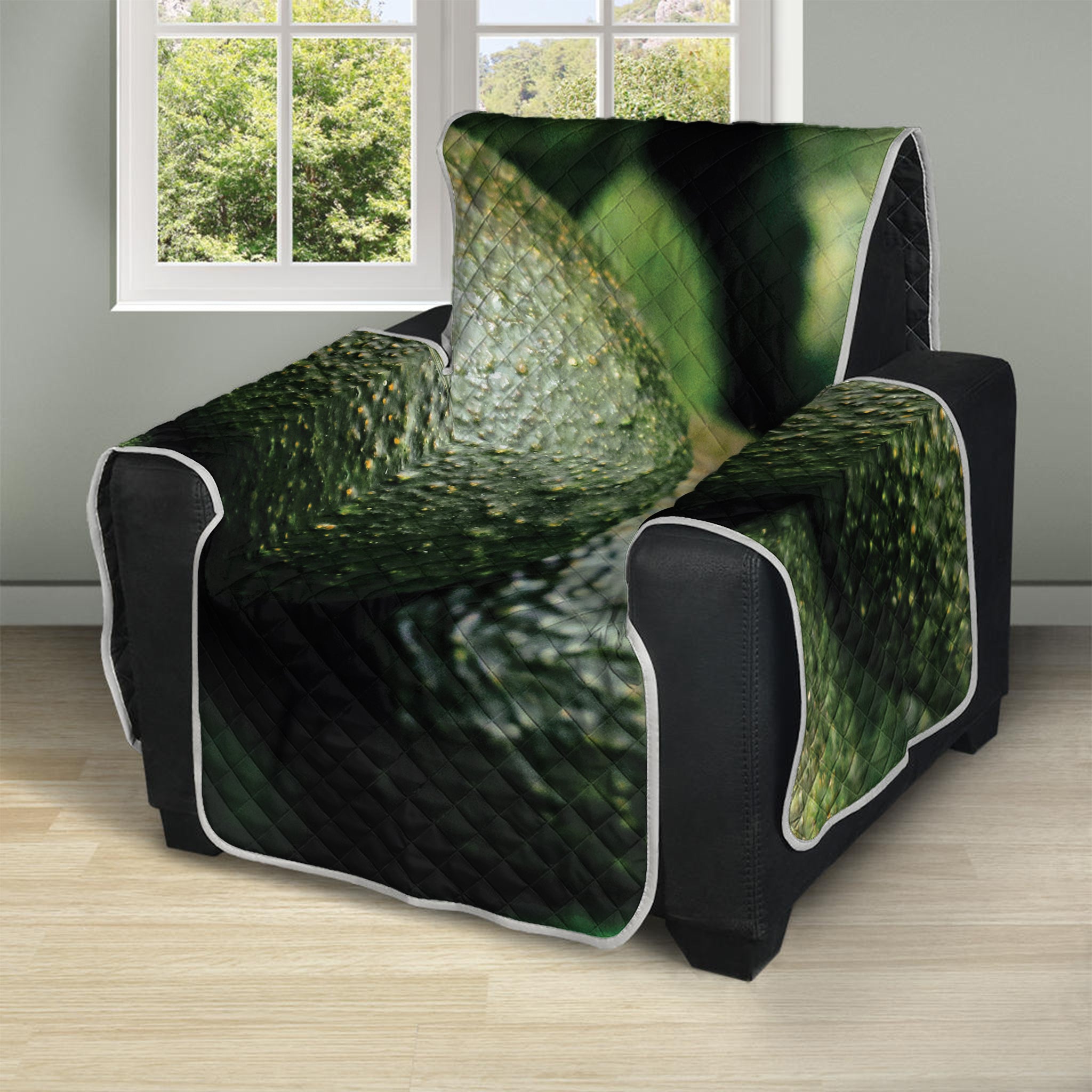 Green Avocado Print Recliner Protector