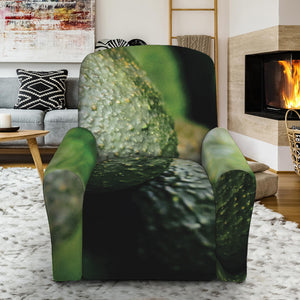 Green Avocado Print Recliner Slipcover