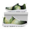 Green Avocado Print White Sneakers