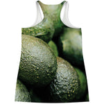 Green Avocado Print Women's Racerback Tank Top