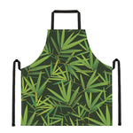 Green Bamboo Leaf Pattern Print Apron