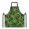 Green Bamboo Leaf Pattern Print Apron