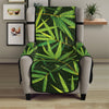 Green Bamboo Leaf Pattern Print Armchair Protector