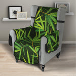 Green Bamboo Leaf Pattern Print Armchair Protector