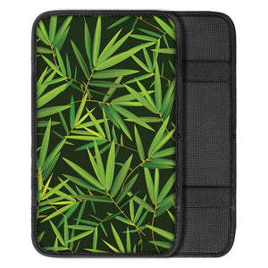 Green Bamboo Leaf Pattern Print Car Center Console Cover