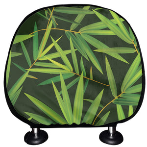 Green Bamboo Leaf Pattern Print Car Headrest Covers