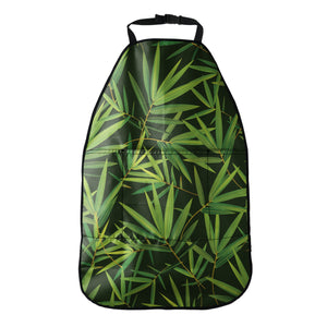 Green Bamboo Leaf Pattern Print Car Seat Organizers