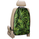 Green Bamboo Leaf Pattern Print Car Seat Organizers