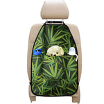 Green Bamboo Leaf Pattern Print Car Seat Organizers