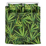 Green Bamboo Leaf Pattern Print Duvet Cover Bedding Set