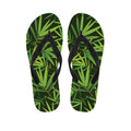 Green Bamboo Leaf Pattern Print Flip Flops