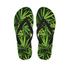 Green Bamboo Leaf Pattern Print Flip Flops