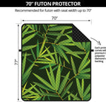 Green Bamboo Leaf Pattern Print Futon Protector