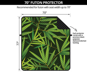 Green Bamboo Leaf Pattern Print Futon Protector