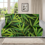 Green Bamboo Leaf Pattern Print Futon Protector