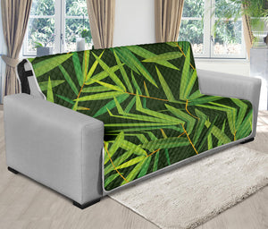 Green Bamboo Leaf Pattern Print Futon Protector