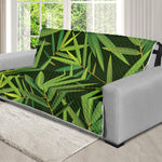 Green Bamboo Leaf Pattern Print Futon Protector