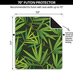 Green Bamboo Leaf Pattern Print Futon Protector