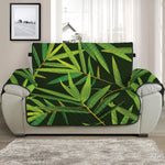 Green Bamboo Leaf Pattern Print Half Sofa Protector