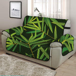 Green Bamboo Leaf Pattern Print Half Sofa Protector