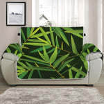 Green Bamboo Leaf Pattern Print Half Sofa Protector