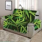 Green Bamboo Leaf Pattern Print Half Sofa Protector